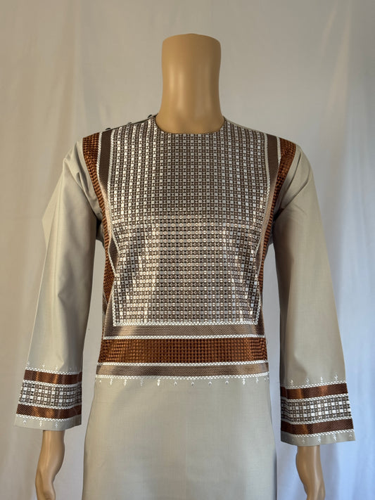 Light Gray Stitched Clothes - Men's Traditional Afghan Outfit