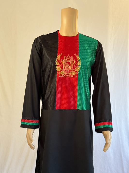Afghan Flag Stitched Ghara - Men's Traditional Afghan Clothes