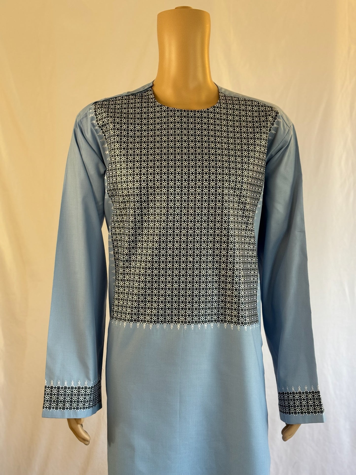 Light Blue Stitched Ghara - Men's Traditional Afghan Clothes