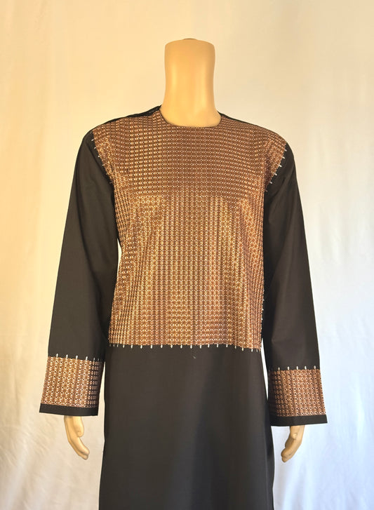 Black Stitched Ghara - Men's Traditional Afghan Clothes