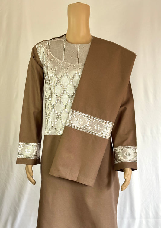 Brown Stitched Set- Men's Traditional Afghan Clothes