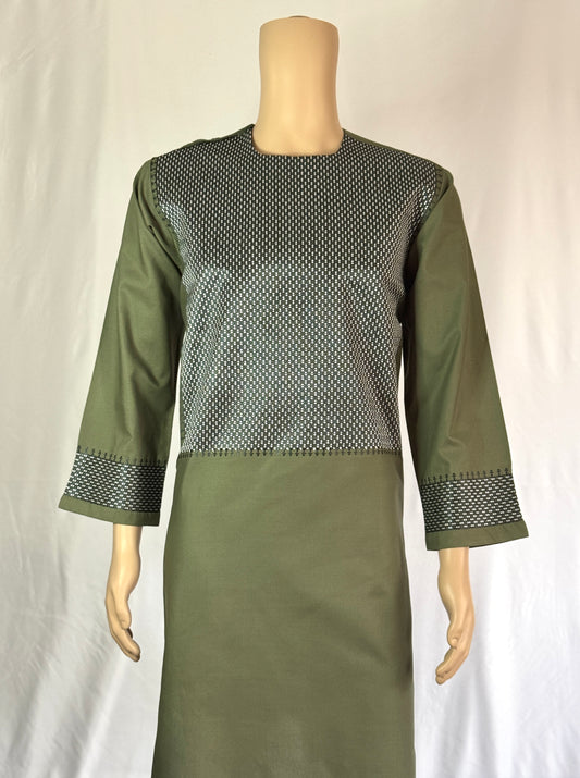 Dark Green Stitched Ghara - Men's Traditional Afghan Clothes