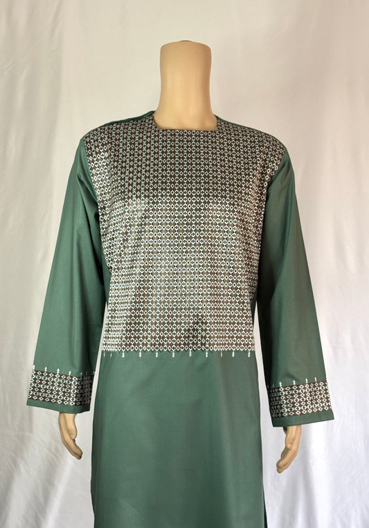 Teal Stitched Ghara - Men's Traditional Afghan Clothes