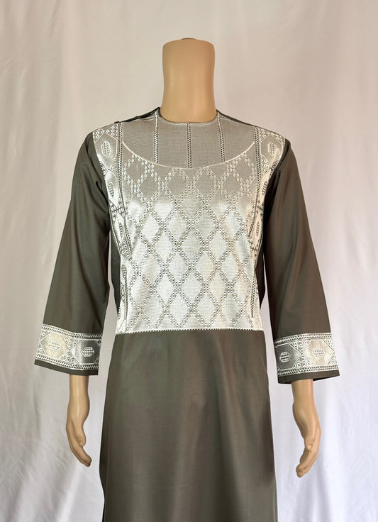 Dark Gray Stitched Clothes - Men's Traditional Afghan Outfit