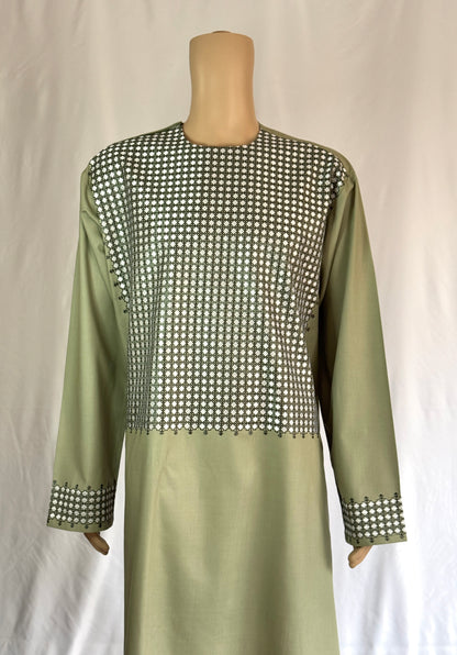 Green Stitched Ghara - Men's Traditional Afghan Clothes