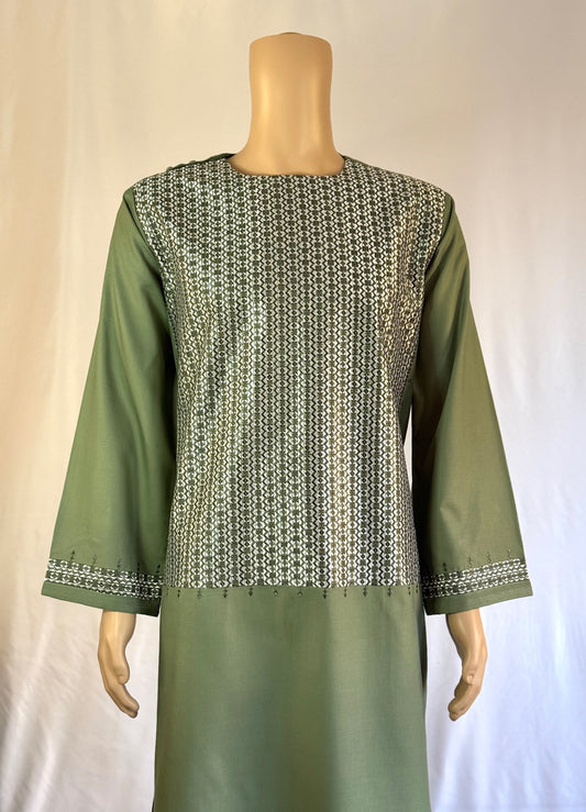 Green Stitched Ghara - Men's Traditional Afghan Clothes