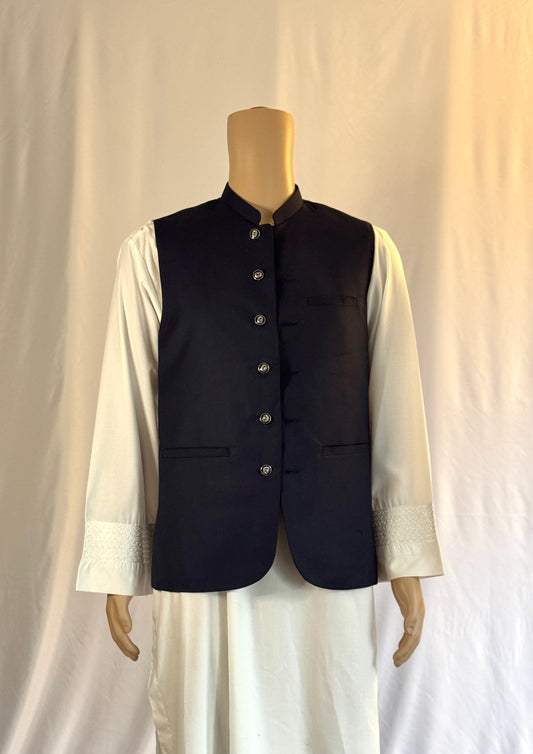 Navy Blue Vest - Men's Traditional Afghan Clothes