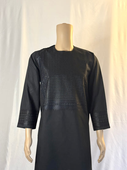 Black Stitched Ghara - Men's Traditional Afghan Clothes