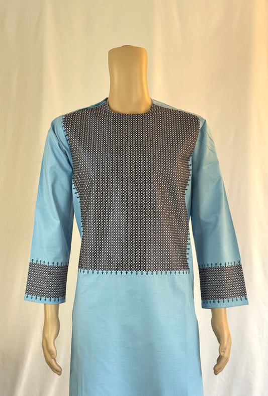 Light Blue Stitched Ghara - Men's Traditional Afghan Clothes
