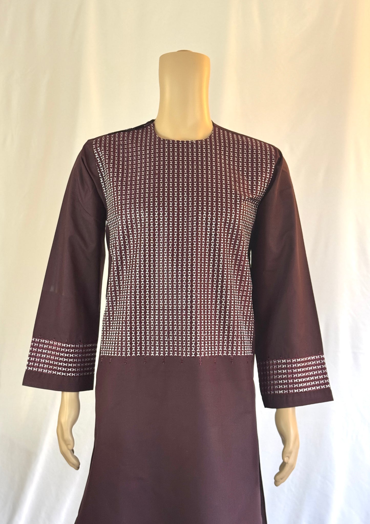 Dark Maroon Stitched Ghara - Men's Traditional Afghan Clothes