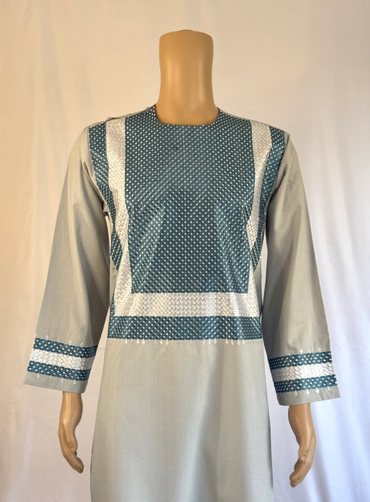 Light Gray Stitched Ghara - Men's Traditional Afghan Clothes