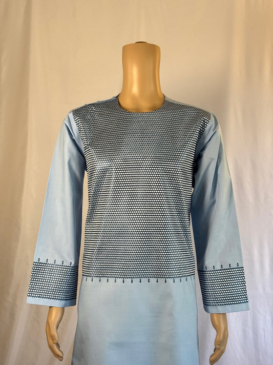 Light Blue Stitched Ghara - Men's Traditional Afghan Clothes
