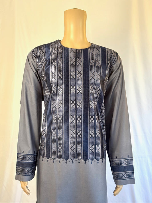 Dark Gray Stitched Clothes - Men's Traditional Afghan Outfit