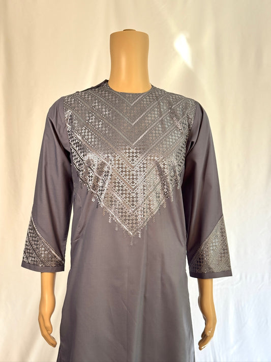 Dark Gray Stitched Clothes - Men's Traditional Afghan Outfit