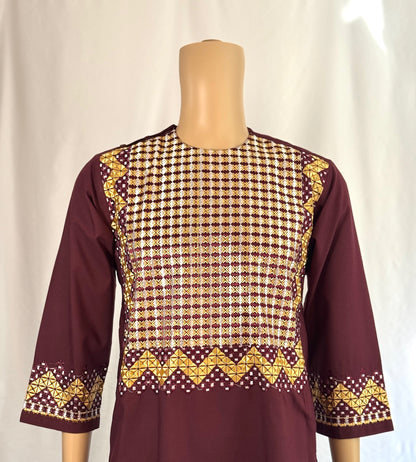 Maroon Stitched Clothes - Men's Traditional Afghan Outfit