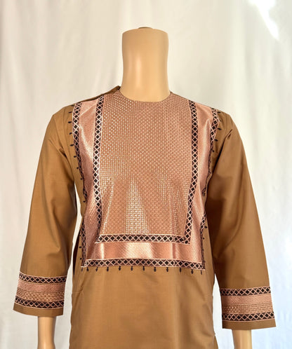 Tan Stitched Clothes - Men's Traditional Afghan Outfit