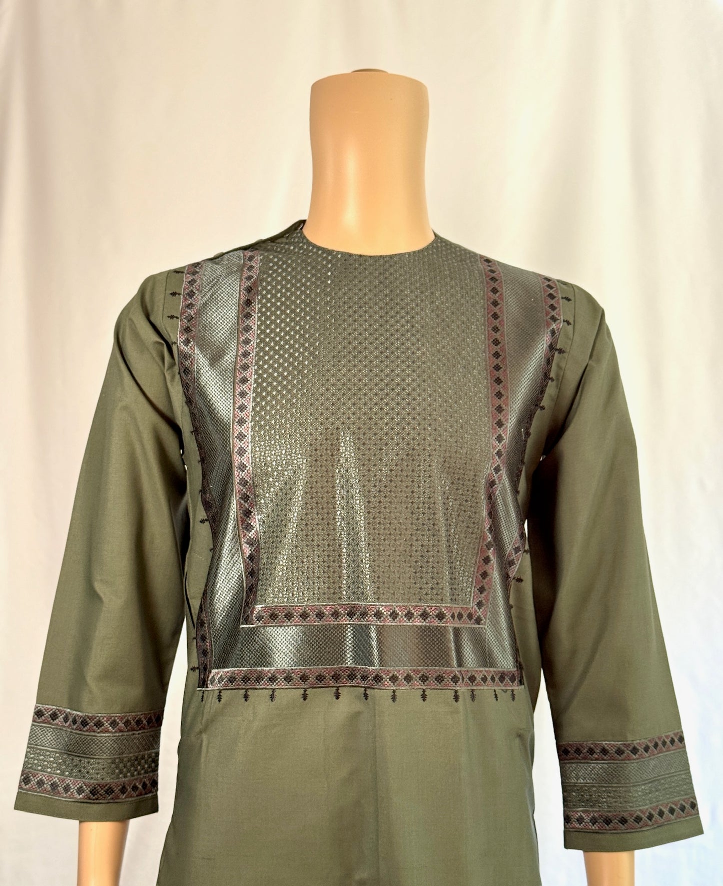 Dark Green Stitched Clothes - Men's Traditional Afghan Outfit