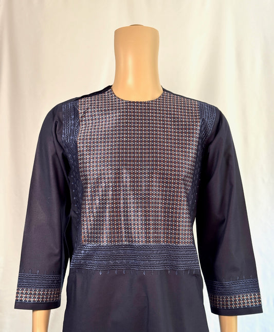 Navy Blue Stitched Clothes - Men's Traditional Afghan Outfit