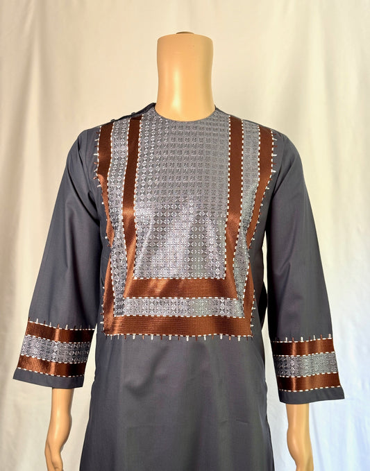 Dark Gray Stitched Clothes - Men's Traditional Afghan Outfit