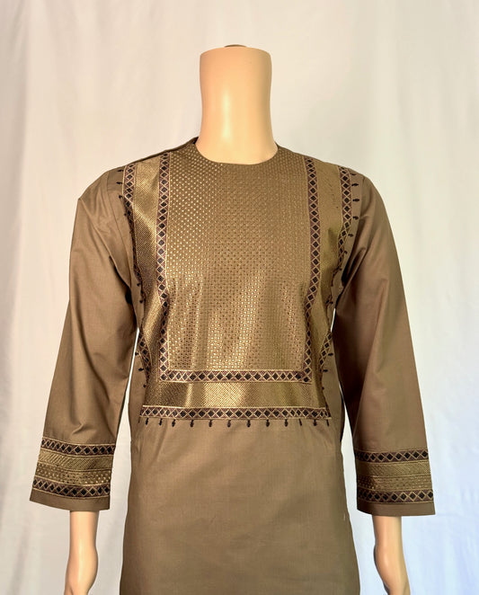 Dark Brown Stitched Clothes - Men's Traditional Afghan Outfit