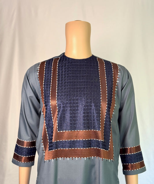 Dark Blue Stitched Clothes - Men's Traditional Afghan Outfit
