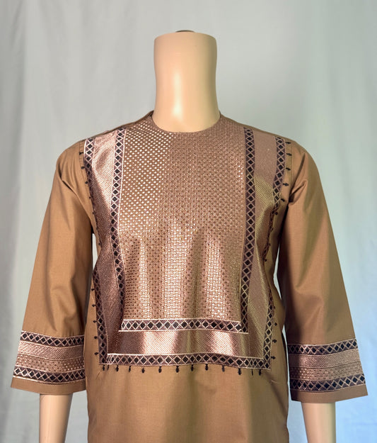 Brown Stitched Clothes - Men's Traditional Afghan Outfit