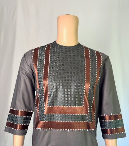 Dark Gray Stitched Clothes - Men's Traditional Afghan Outfit