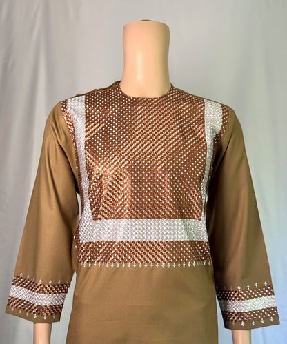 Light Brown Stitched Clothes - Men's Traditional Afghan Outfit