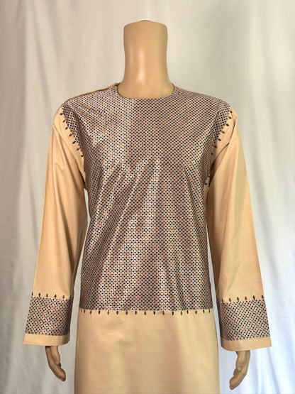 Light Tan Stitched Ghara - Men's Traditional Afghan Clothes