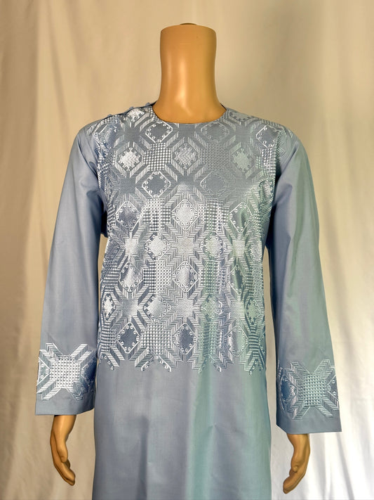 Light Blue Stitched Clothes - Men's Traditional Afghan Outfit
