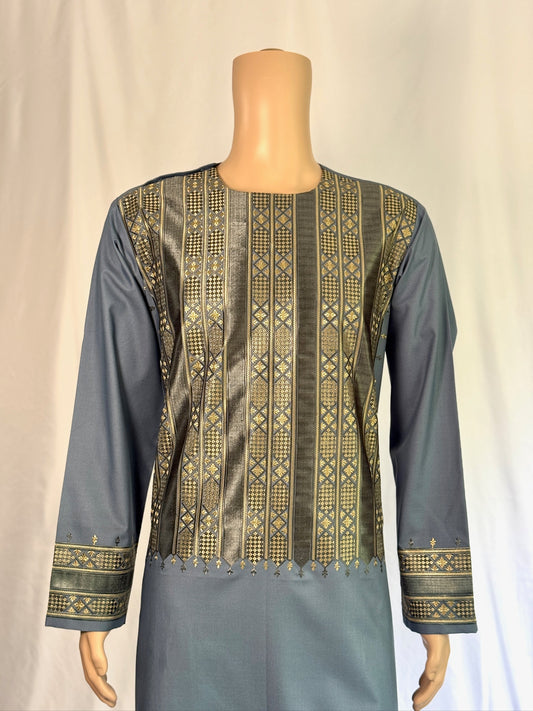 Dark Gray Stitched Clothes - Men's Traditional Afghan Outfit