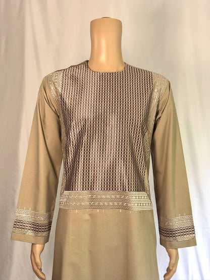 Light Beige Stitched Clothes - Men's Traditional Afghan Outfit