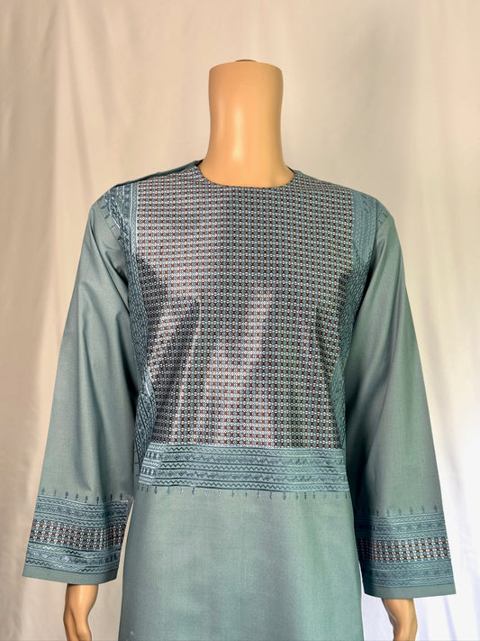 Light Blue Stitched Clothes - Men's Traditional Afghan Outfit