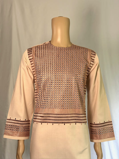 Light Beige Stitched Clothes - Men's Traditional Afghan Outfit