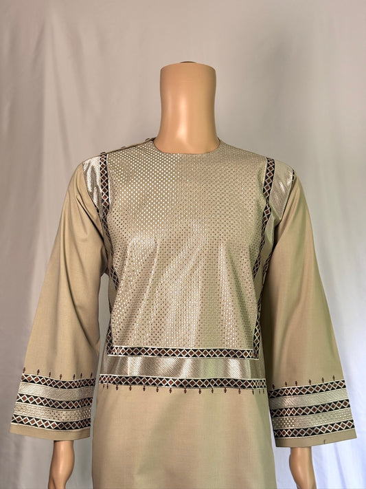 Light Gray Stitched Clothes - Men's Traditional Afghan Outfit