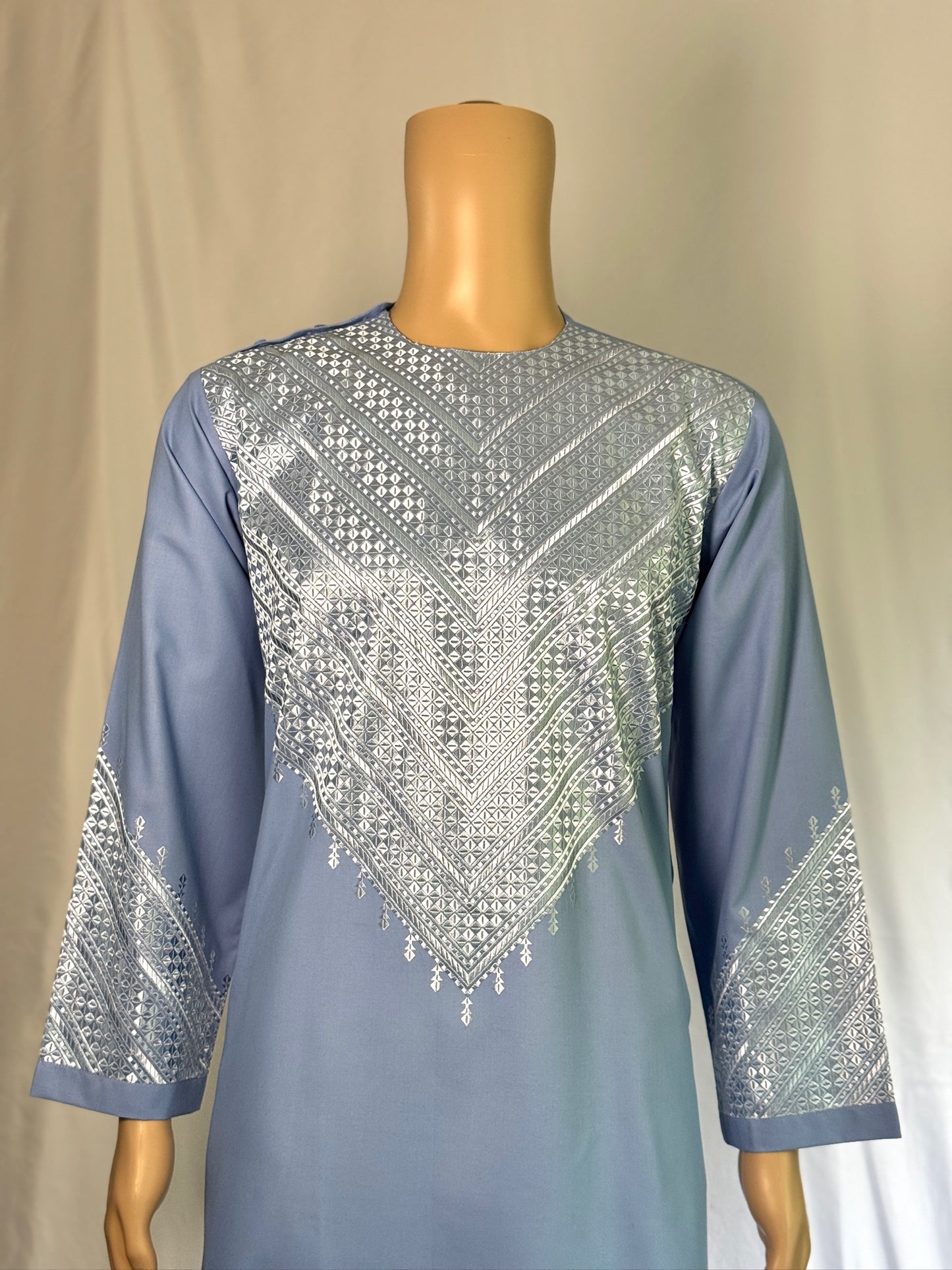 Light Blue Stitched Clothes - Men's Traditional Afghan Outfit