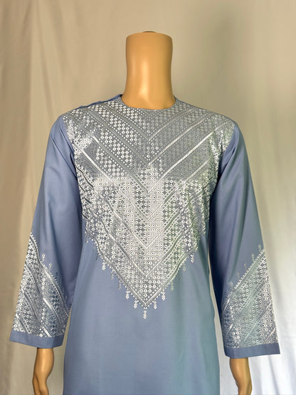 Light Blue Stitched Clothes - Men's Traditional Afghan Outfit