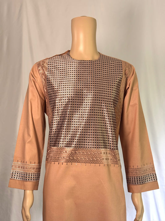 Tan Stitched Clothes - Men's Traditional Afghan Outfit