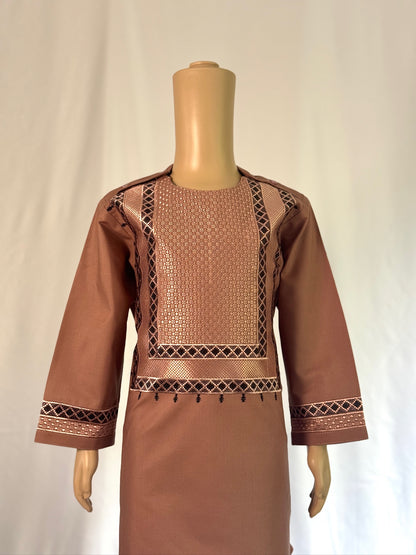 Dark Tan Stitched Clothes - Boy's Traditional Afghan Outfit