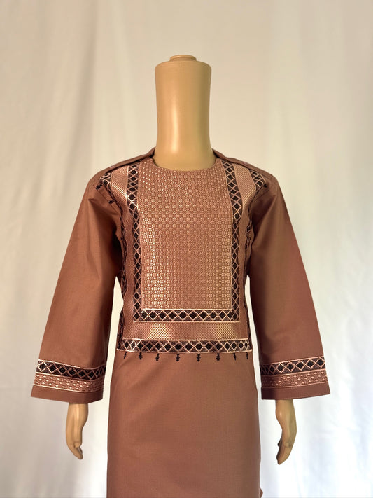 Dark Tan Stitched Clothes - Boy's Traditional Afghan Outfit