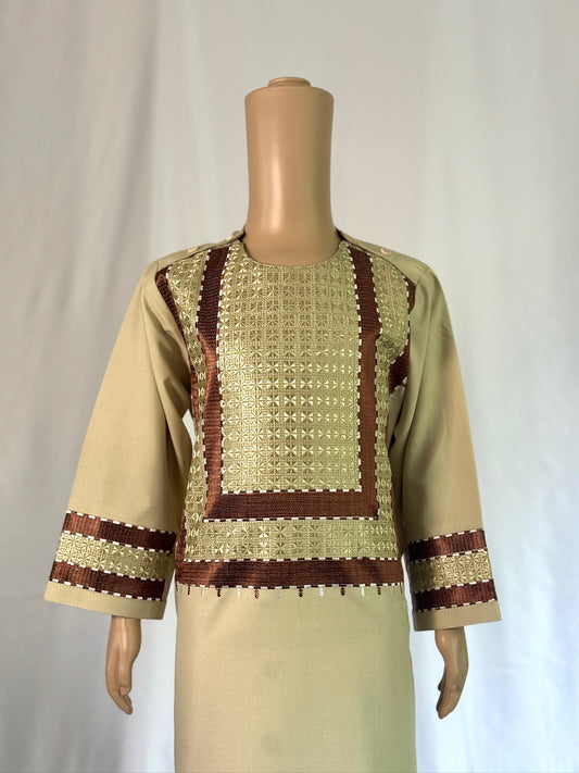 Light Tan Stitched Clothes - Boy's Traditional Afghan Outfit