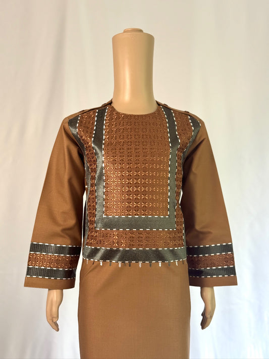 Dark Brown Stitched Clothes - Baby's Traditional Afghan Outfit