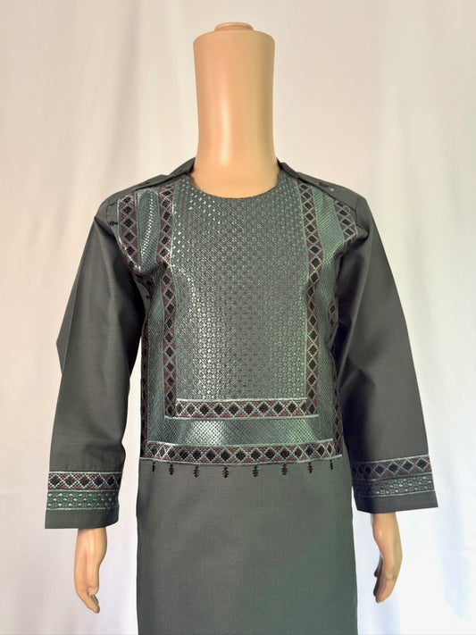 Dark Grey Stitched Clothes - Boy's Traditional Afghan Outfit