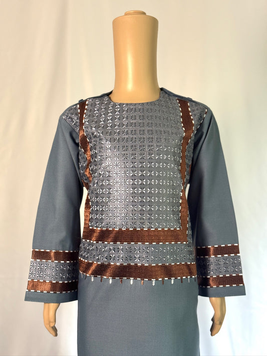 Dark Blue Grey Stitched Clothes - Men's Traditional Afghan Outfit