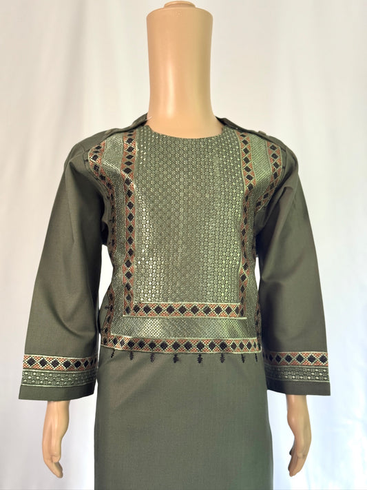 Dark Green Stitched Clothes - Boy's Traditional Afghan Outfit