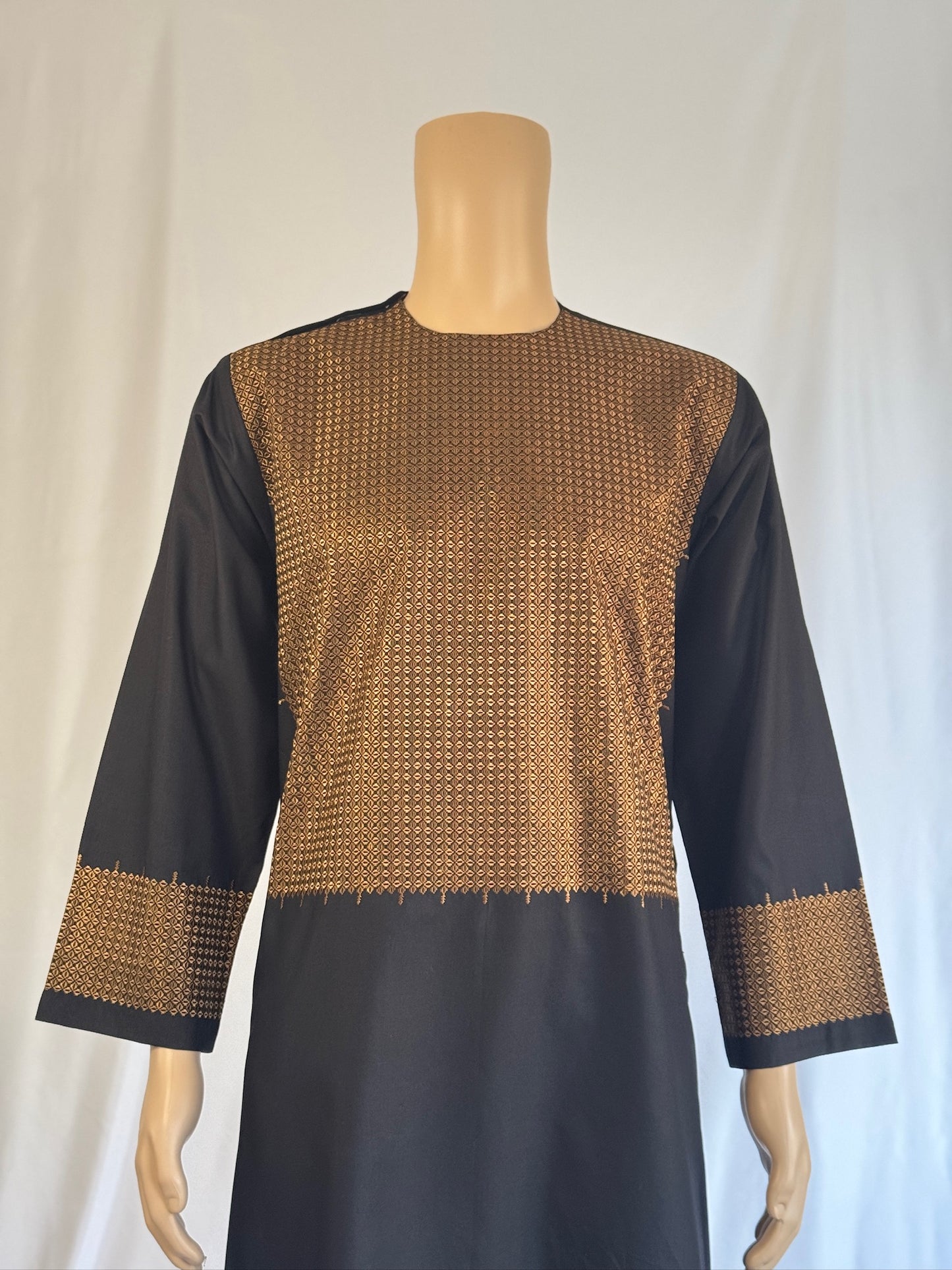 Black Stitched Ghara - Men's Traditional Afghan Clothes