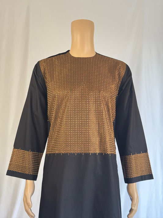 Black Stitched Ghara - Men's Traditional Afghan Clothes