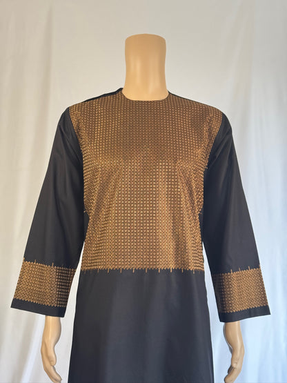 Black Stitched Ghara - Men's Traditional Afghan Clothes