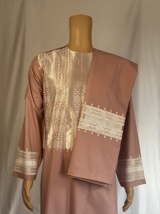 Pink Stitched Set - Men's Traditional Afghan Outfit