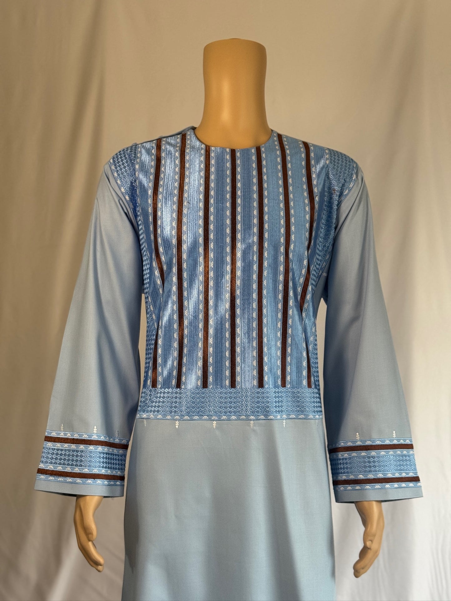 Light Blue Stitched Clothes - Men's Traditional Afghan Outfit